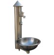 wand paneel edelstahl wasserbecken gart art