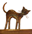 dachrinnenfigur kupferkatze