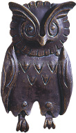 owl in metal, plastic formed