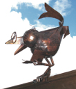 dachrinnenfigur rabe kupfer