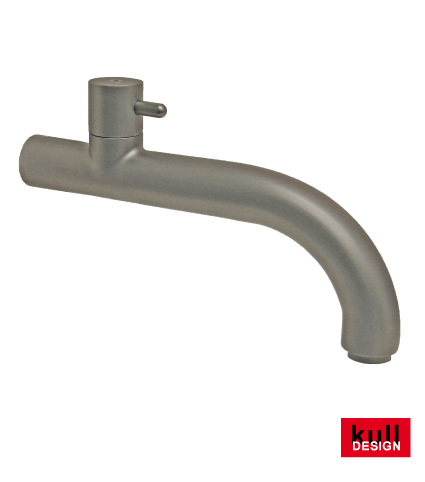 Stainless steel design faucet with ceramic valve extension 20 cm, front 90 degrees bent.