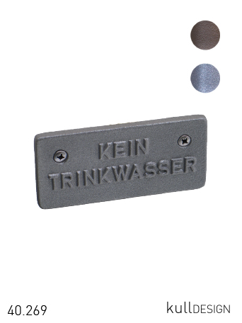 Hinweisschild kein Trinkwasser 10x6 cm, Schrift erhaben <BR>  



