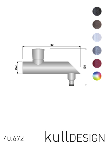 Design Edelstahlwasserhahn mit Click Schlauchanschluss, passend für 1/2