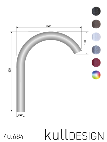 Stand Wasserspeier für Gartenbrunnen in Edelstahl, Höhe 40 cm.
