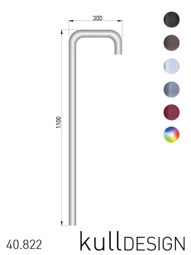 Edelstahl Rohrstele J-förmig ø 42 mm für Gartenbrunnen. Oben 2x 90 Grad gebogen somit ist der Wasseraustritt vorne senkrecht nach unten. Ein Absperrventil und Bodenplatte kann eingebaut werden. 