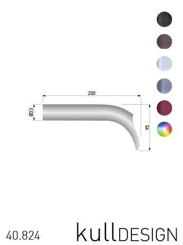 Edelstahl Auslaufbogen als Brunneneinlauf,
Länge 20 cm, Rohr 33 mm.