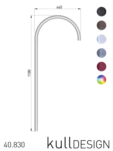 Edelstahl Rohrstele ø 30 mm für Gartenbrunnen. Oben 180 Grad halbkreisförmig gebogen, somit ist der Wasseraustritt vorne senkrecht nach unten. Ein Absperrventil und Bodenplatte kann eingebaut werden.
