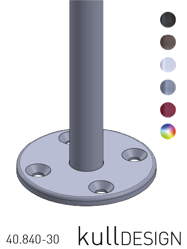 mounting plate for pipe Ø 30 mm