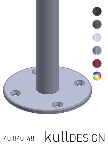 mounting plate for pipe Ø 48 mm