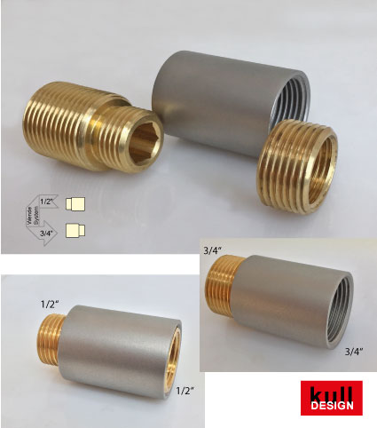 Verlängerung in Edelstahl 4 cm mit Wendesystem