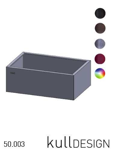 Planter 149X99X55 stainless steel powdered