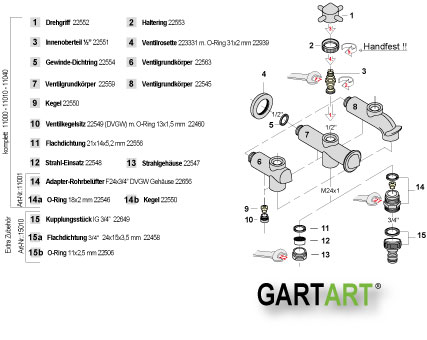 GART-ART-Flachdichtung als Ersatzteil für den Wasserhahn