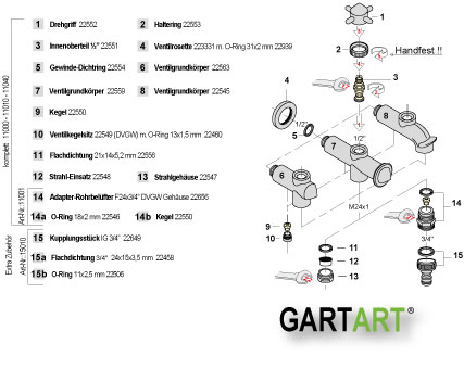 Gart+Art®  Flach Dichtung als Ersatzteil für den Wasserhahn