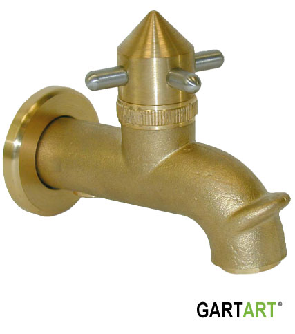 Gart+Art® Garten Wasserhahn gebogen mit Siebstrahler und Schlauchanluß