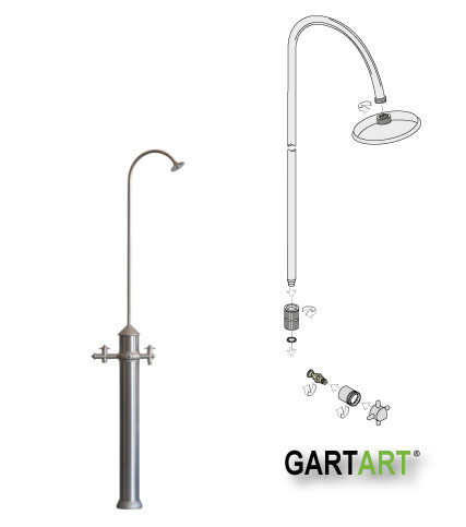 Gart-art shower in stainless steel finish