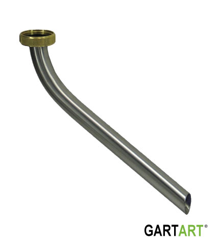 Stainless steel waste spout with connecting nut made of brass