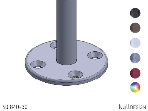 mounting plate for pipe Ø 30 mm